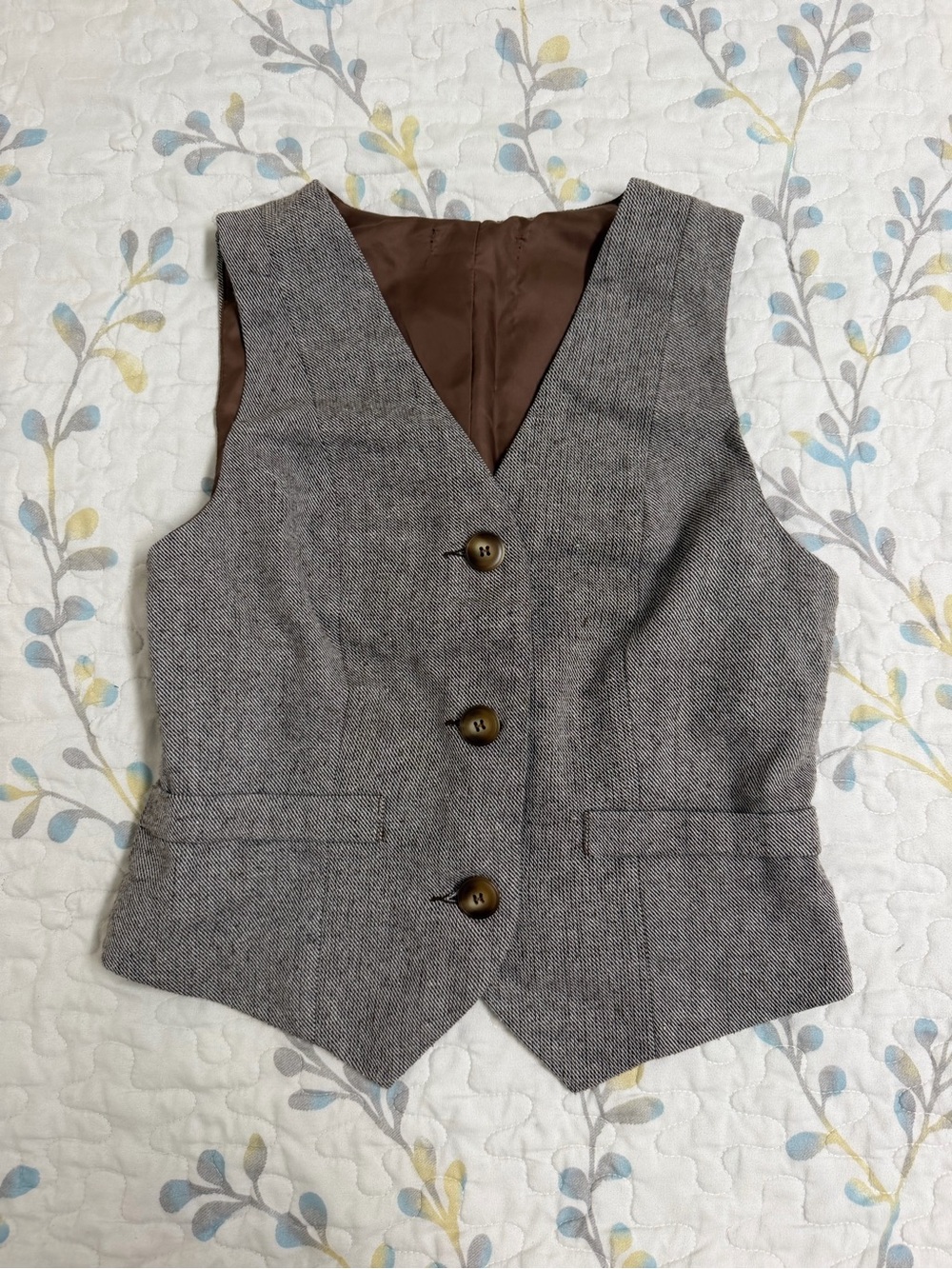 Women's Gray Button-Down Vest